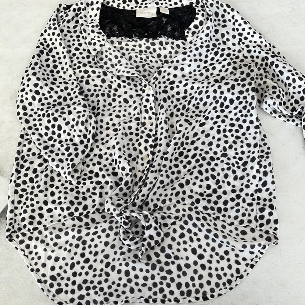 Black and White Blouse